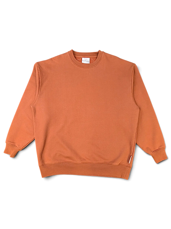 JAKE & IPI Acne Studios brown crewneck sweatshirt in soft cotton with long sleeves and ribbed cuffs