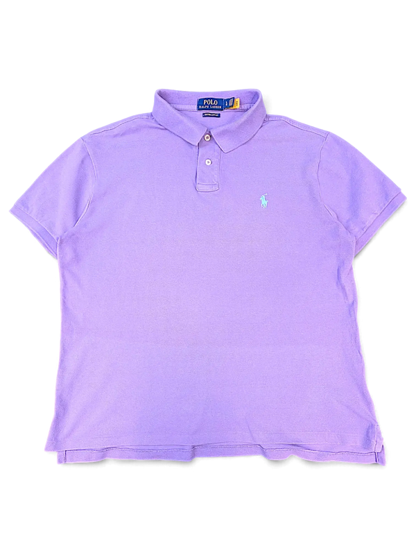 JAKE & IPI lilac cotton polo shirt with short sleeves and embroidered logo on the chest