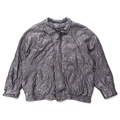 Unbranded Black Faux Leather Bomber Jacket with Paint Mark – Size Unmarked – front view.