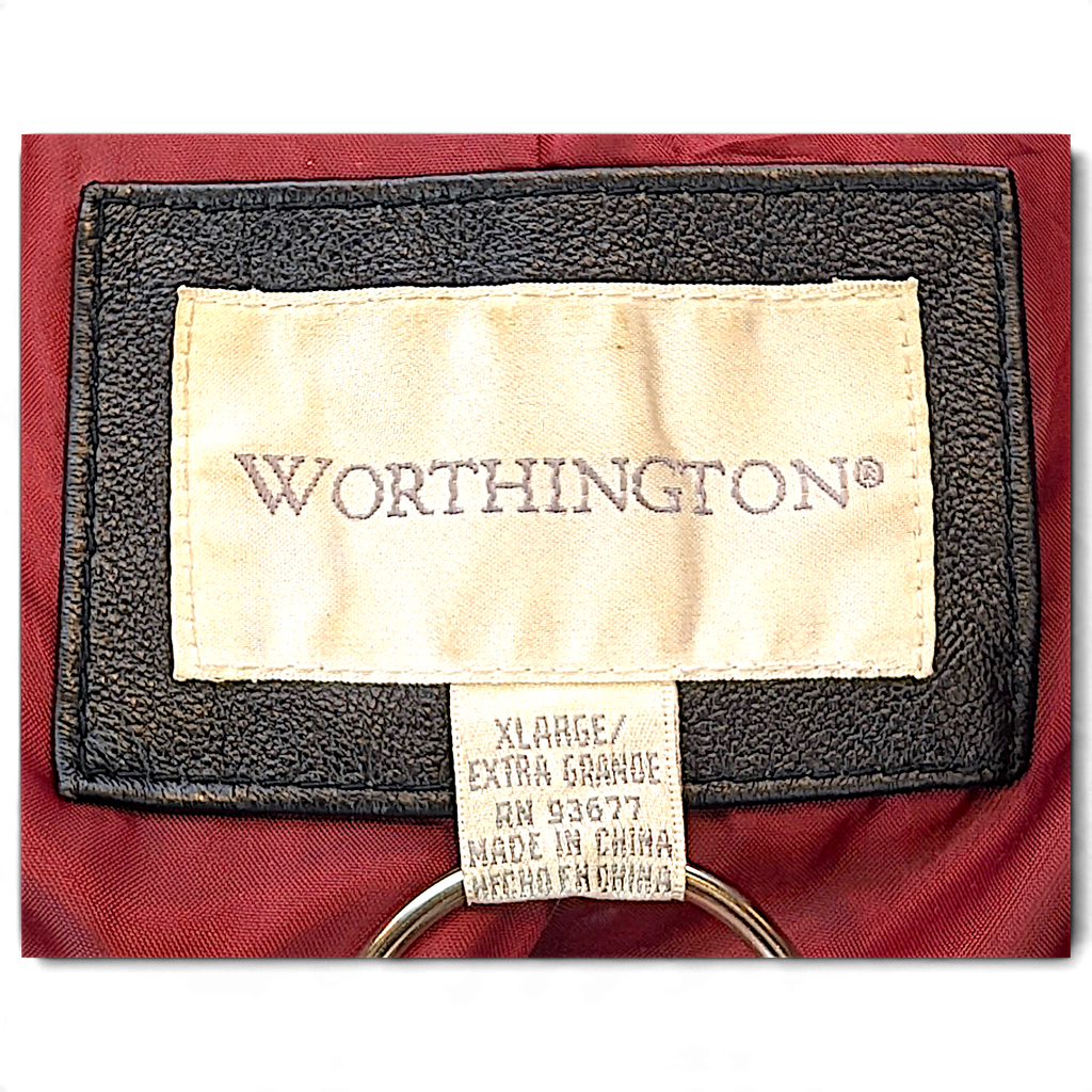 Worthington Black Genuine Leather Blazer with Red Lining – XL – detail view 4.