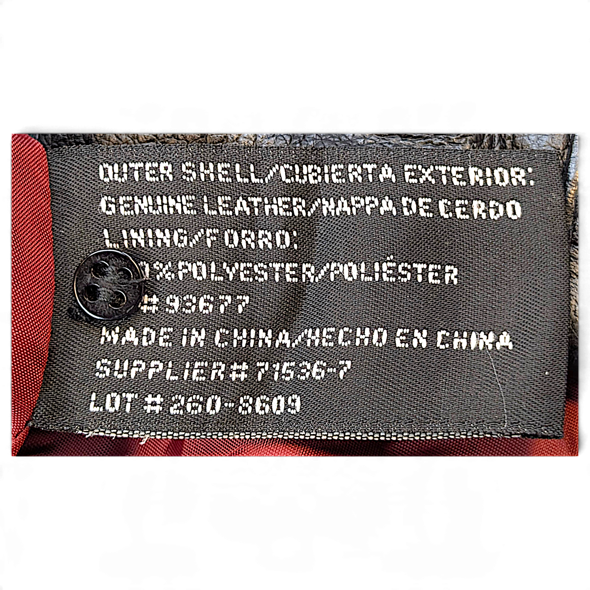 Worthington Black Genuine Leather Blazer with Red Lining – XL – detail view 5.