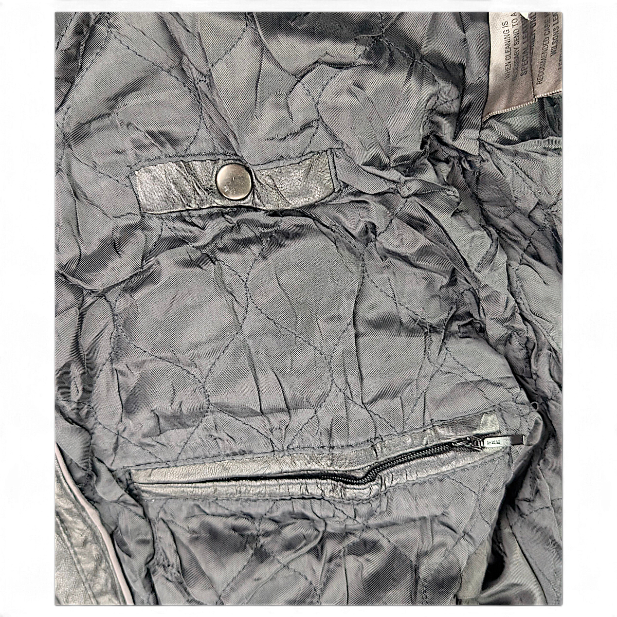 Wilsons Leather Black Genuine Leather Car Coat – M – quilted lining.
