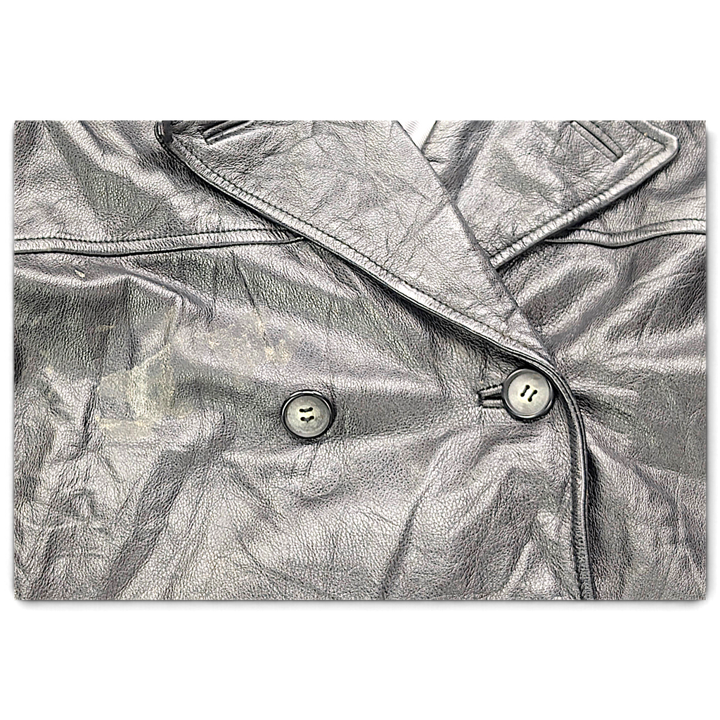 Colebrook & Co. Black Genuine Leather Double-Breasted Car Coat – Size Unmarked – detail view 3.