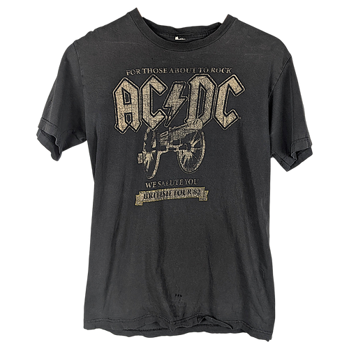 AC/DC For Those About to Rock Distressed Charcoal T-Shirt – front view