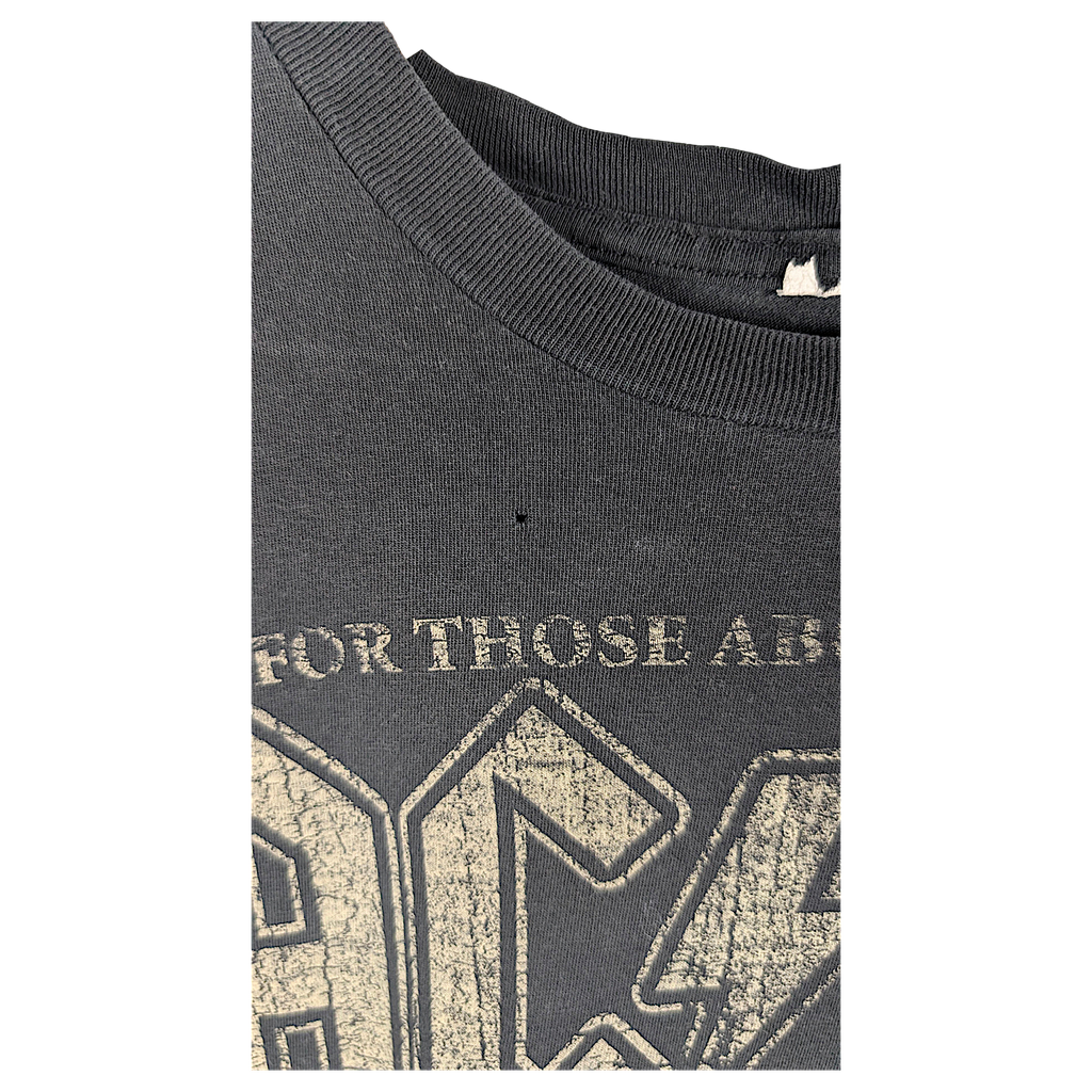 AC/DC For Those About to Rock Distressed Charcoal T-Shirt – condition detail