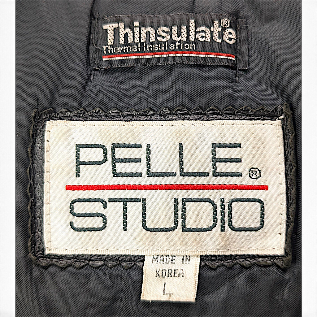 Pelle Studio Black Genuine Leather Thinsulate 3/4-Sleeve Coat – L – detail view 3.