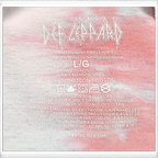 JAKE & IPI Def Leppard Hysteria -t-paidan vaaleanpunainen ja valkoinen pesuohjelappu puuvillakankaalla