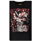 JAKE & IPI musta Suicide Squad -t-paita, jossa on punavalkoinen hahmografiikka ja pyöreä pääntie.
