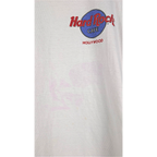 JAKE & IPI valkoinen Hard Rock Cafe Hollywood 1996 puuvillainen t-paita, jossa on sininen ja punainen logopainatus.