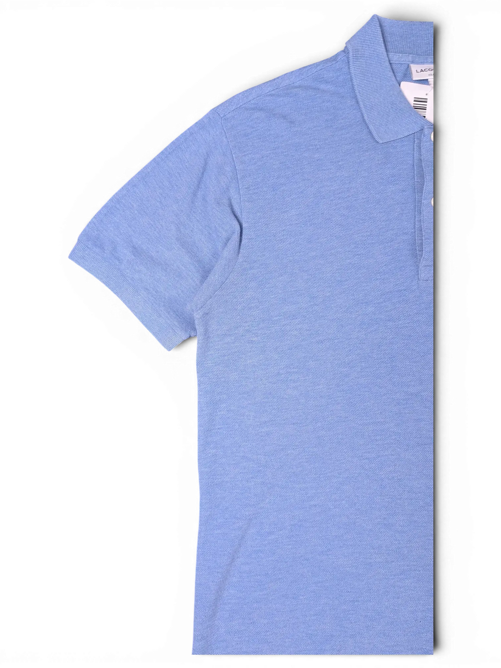 Close-up of the embroidered crocodile logo on Lacoste Light Blue Polo Shirt