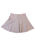 JAKE & IPI Banana Republic beige leather mini skirt with a flared A-line silhouette.
