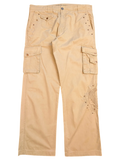 JAKE & IPI beige cargo pants EU 42 with embroidered detail on the right leg and multiple pockets.