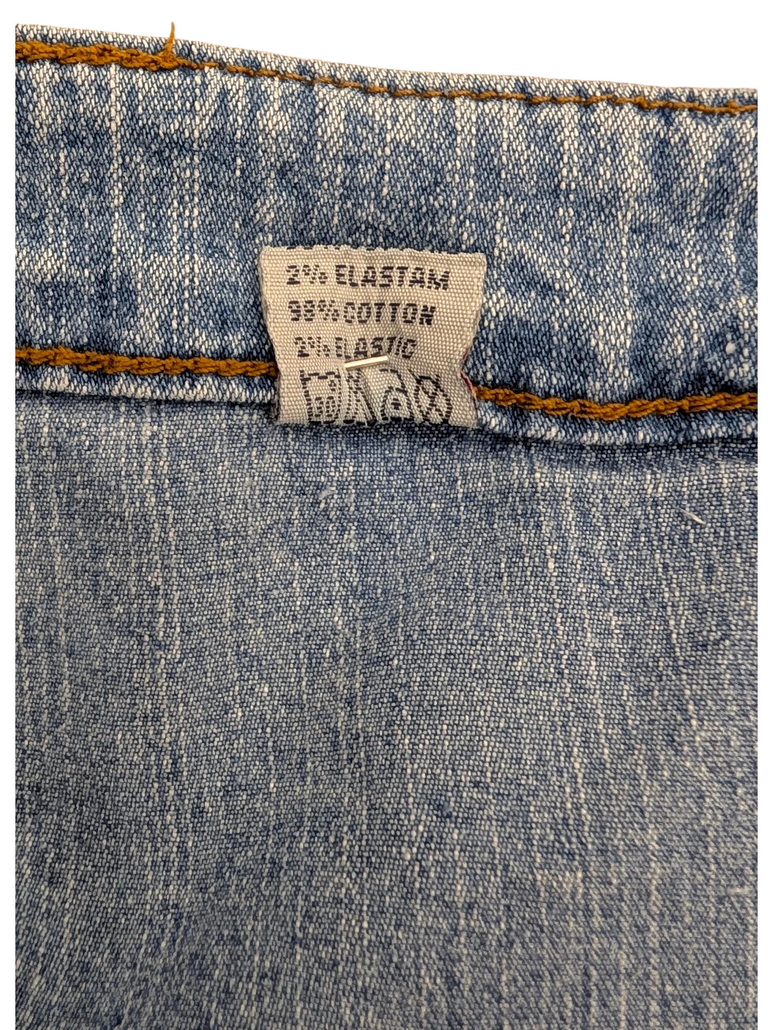 JAKE & IPI Beisini Cargo Jeans 31, light wash denim with 98% cotton, 2% elastam, 2% elastic blend.