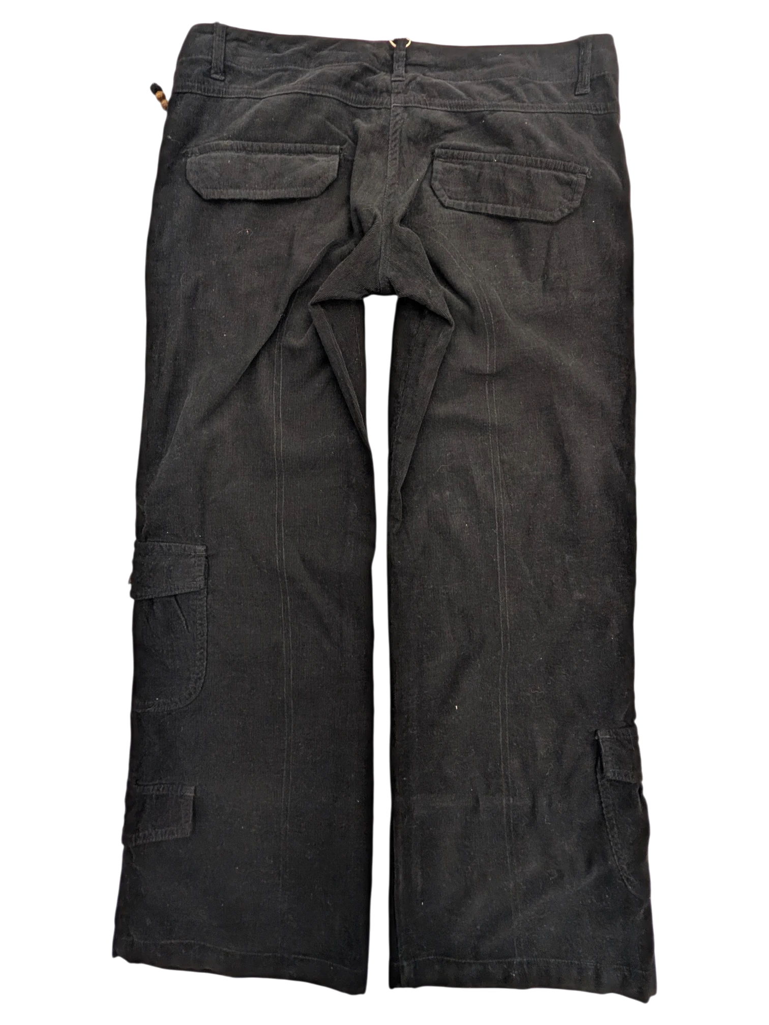 JAKE & IPI black corduroy cargo pants with multiple pockets and a relaxed fit.