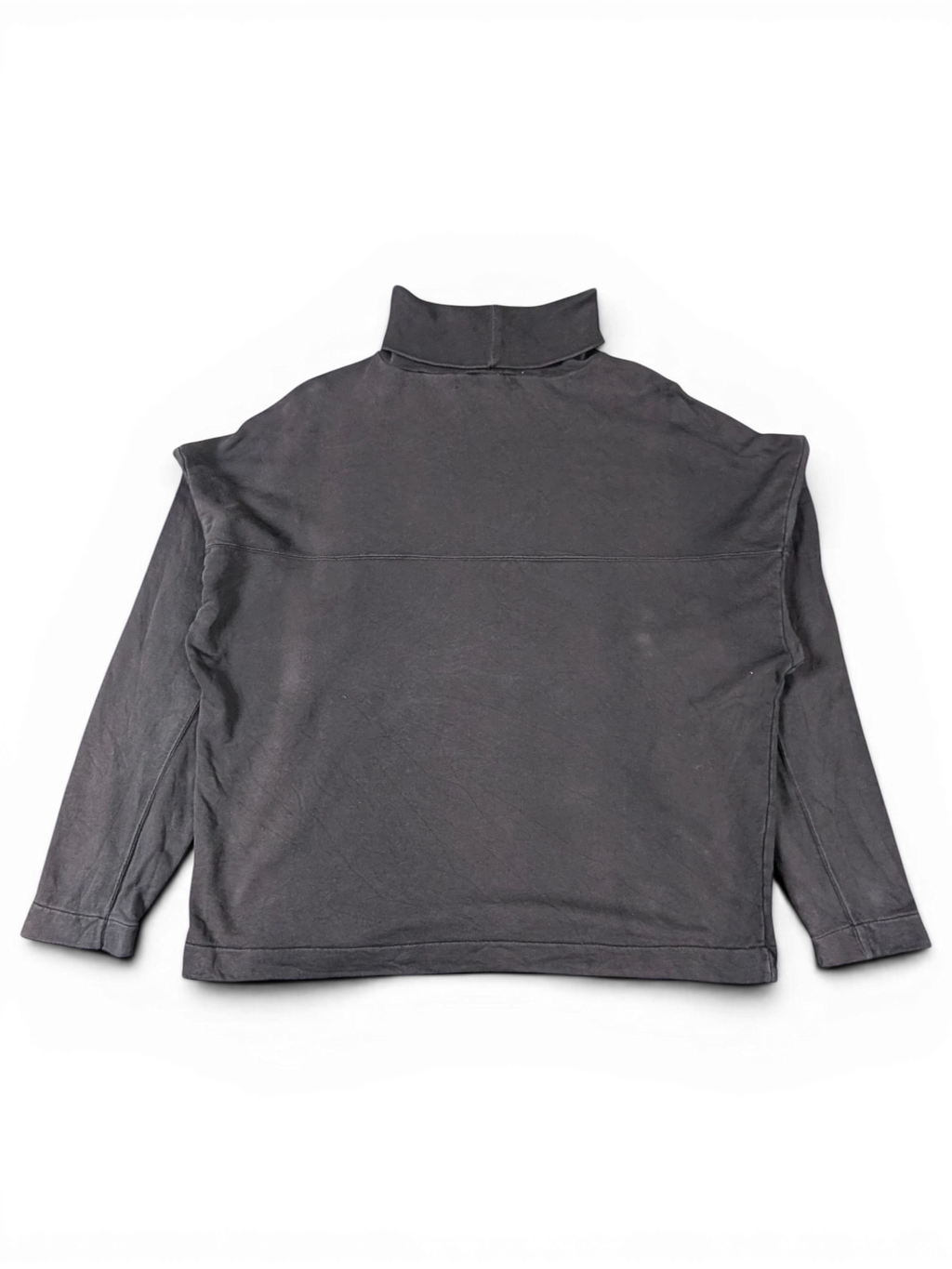 JAKE & IPI black oversized cotton turtleneck sweatshirt with drop shoulders and back seam detail