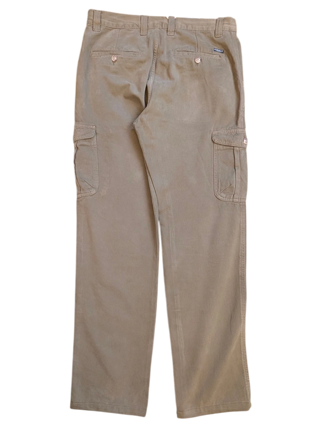 JAKE & IPI brown cargo pants with multiple pockets and button closures, size IT 46.