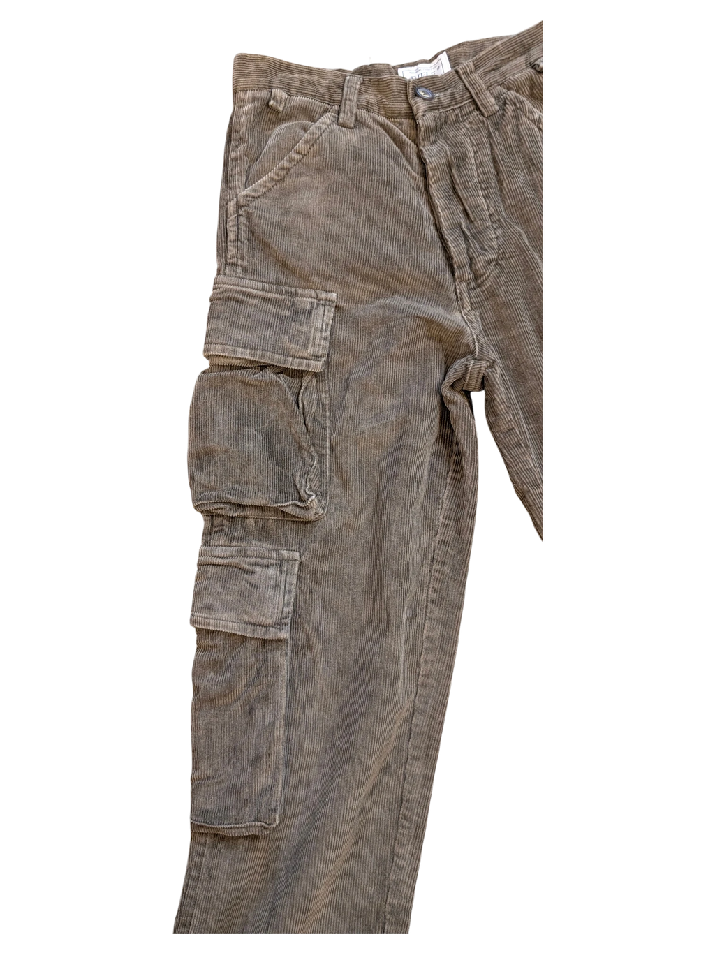 JAKE & IPI brown corduroy cargo pants with multiple pockets and a relaxed fit.