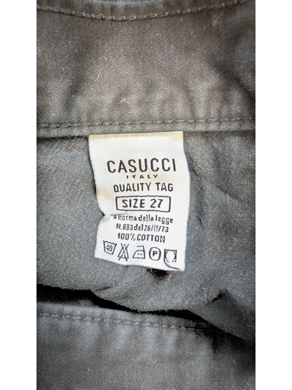 JAKE & IPI CASUCCI black 100% cotton cargo pants, size 27