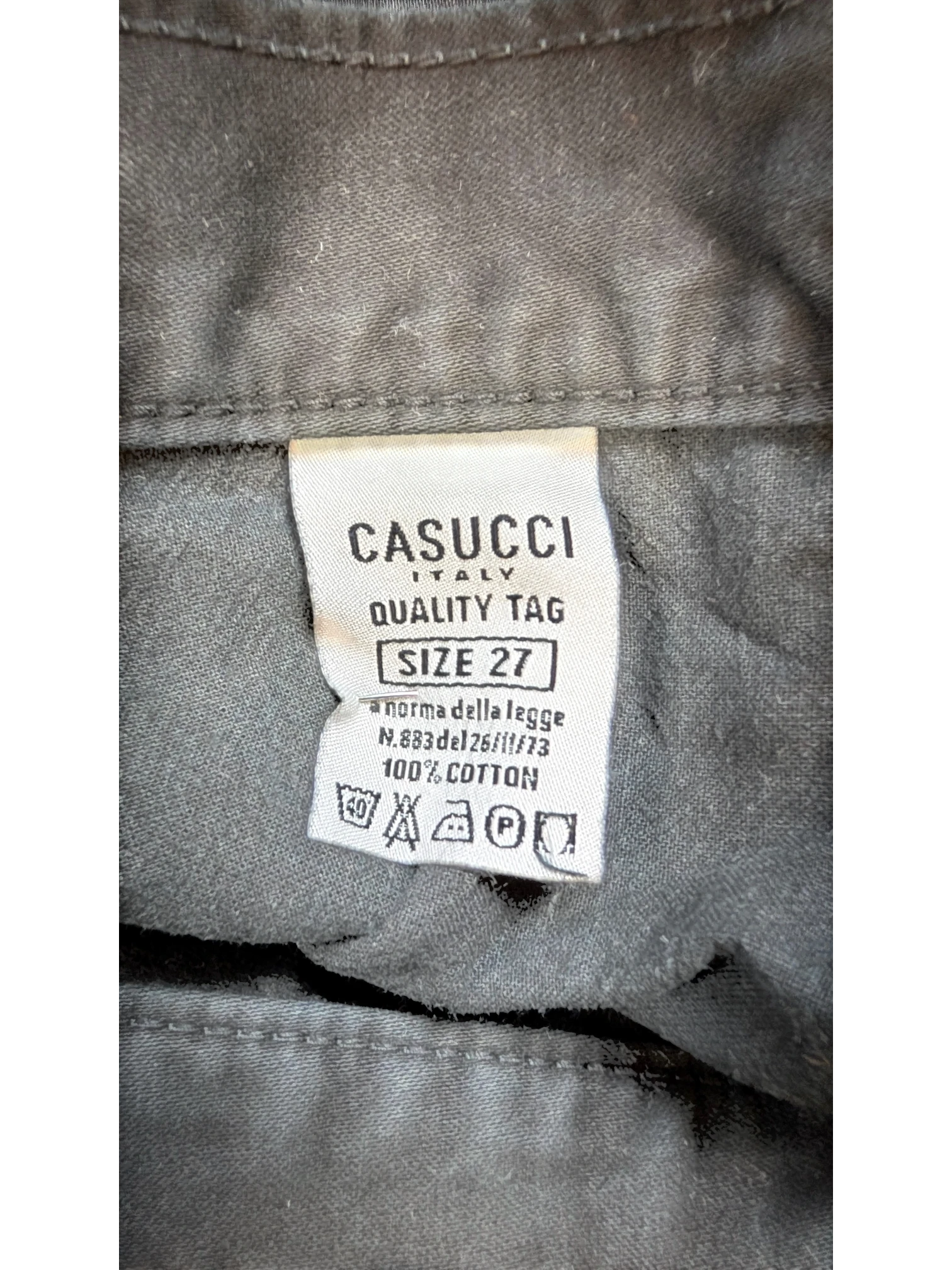 JAKE & IPI CASUCCI black 100% cotton cargo pants, size 27