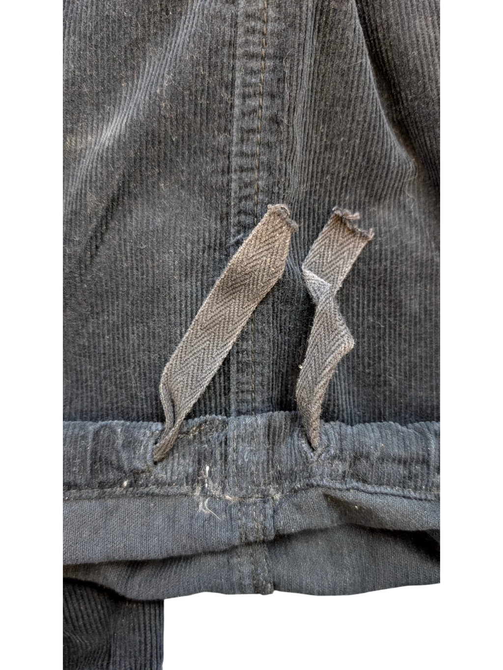 JAKE & IPI dark grey corduroy cargo pants with drawstring detail