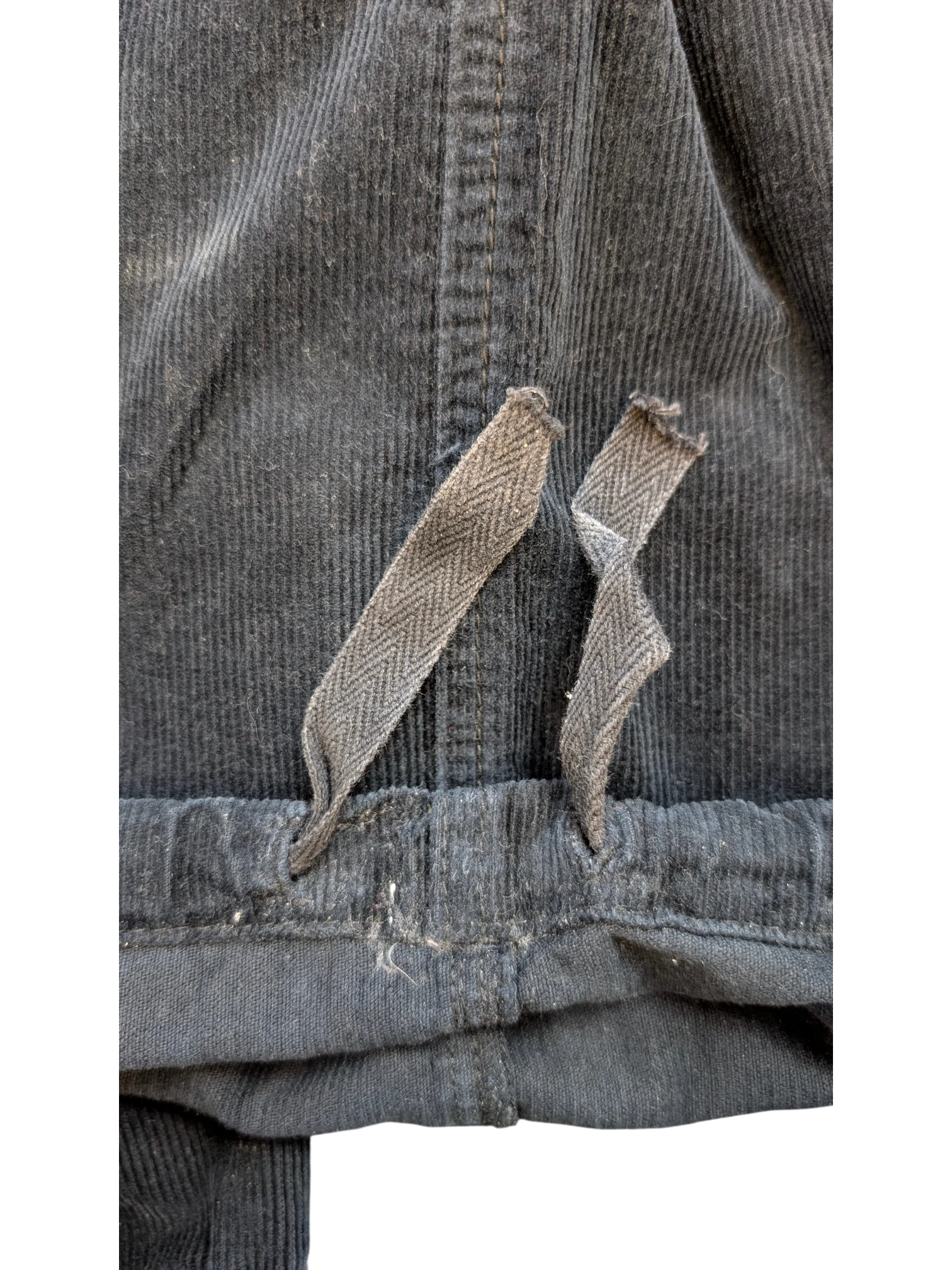 JAKE & IPI dark grey corduroy cargo pants with drawstring detail