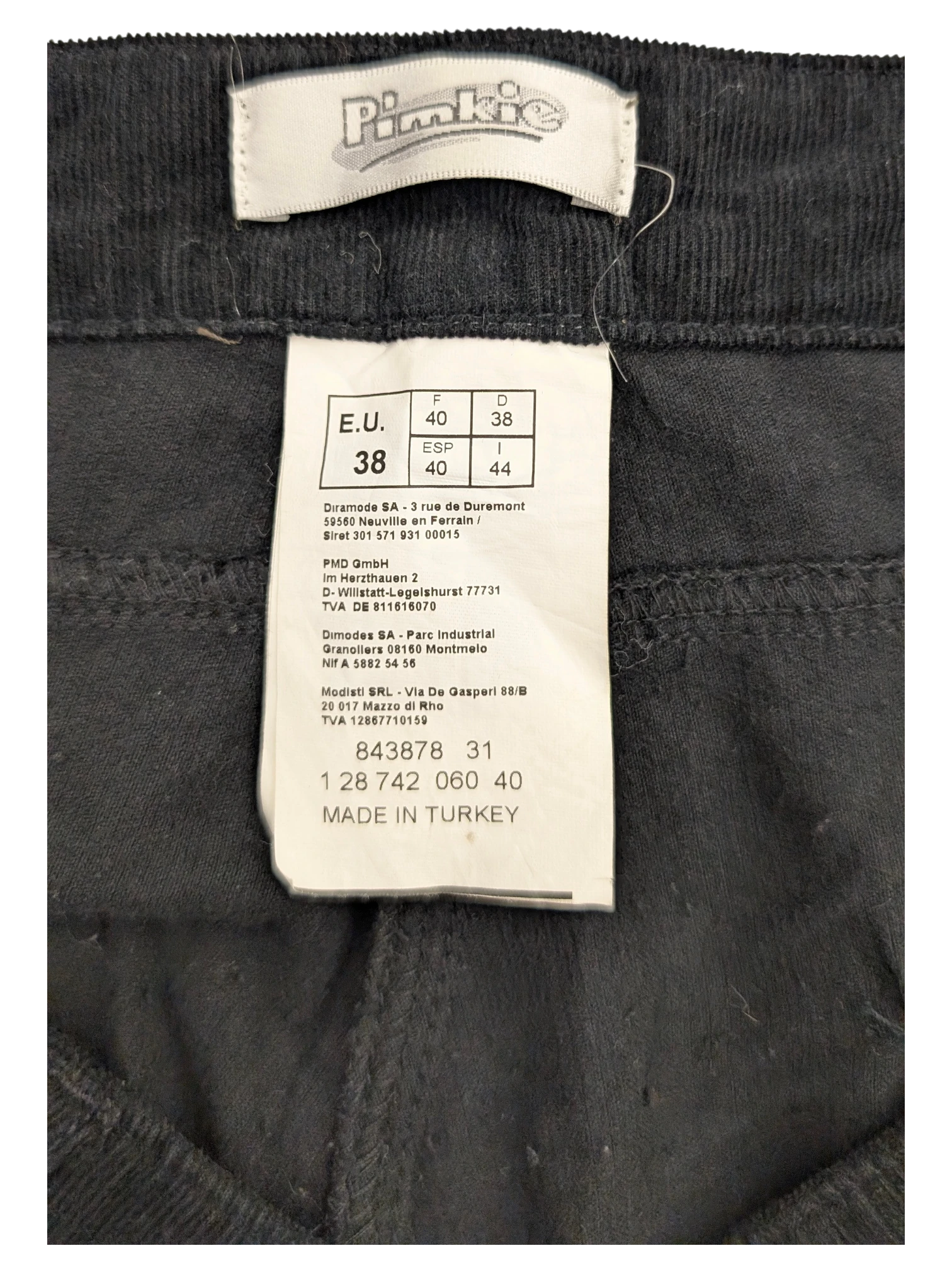 JAKE & IPI dark grey corduroy cargo pants size 38