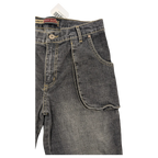 JAKE & IPI Davis Model 6051 dark wash denim jeans with unique pocket design, size W31 L32.