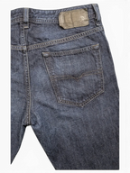 JAKE & IPI dark wash denim jeans, Buster fit, W32 L30, with signature stitching on back pockets.