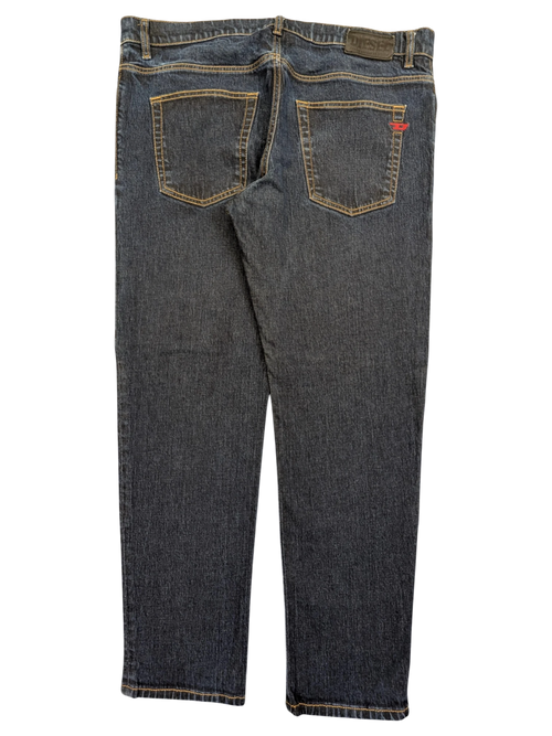 JAKE & IPI Diesel D-Fining dark wash denim jeans with red logo detail on back pocket. W38 L32.