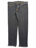 JAKE & IPI Diesel D-Fining dark wash denim jeans, W38 L32, with orange stitching and metal button closure.