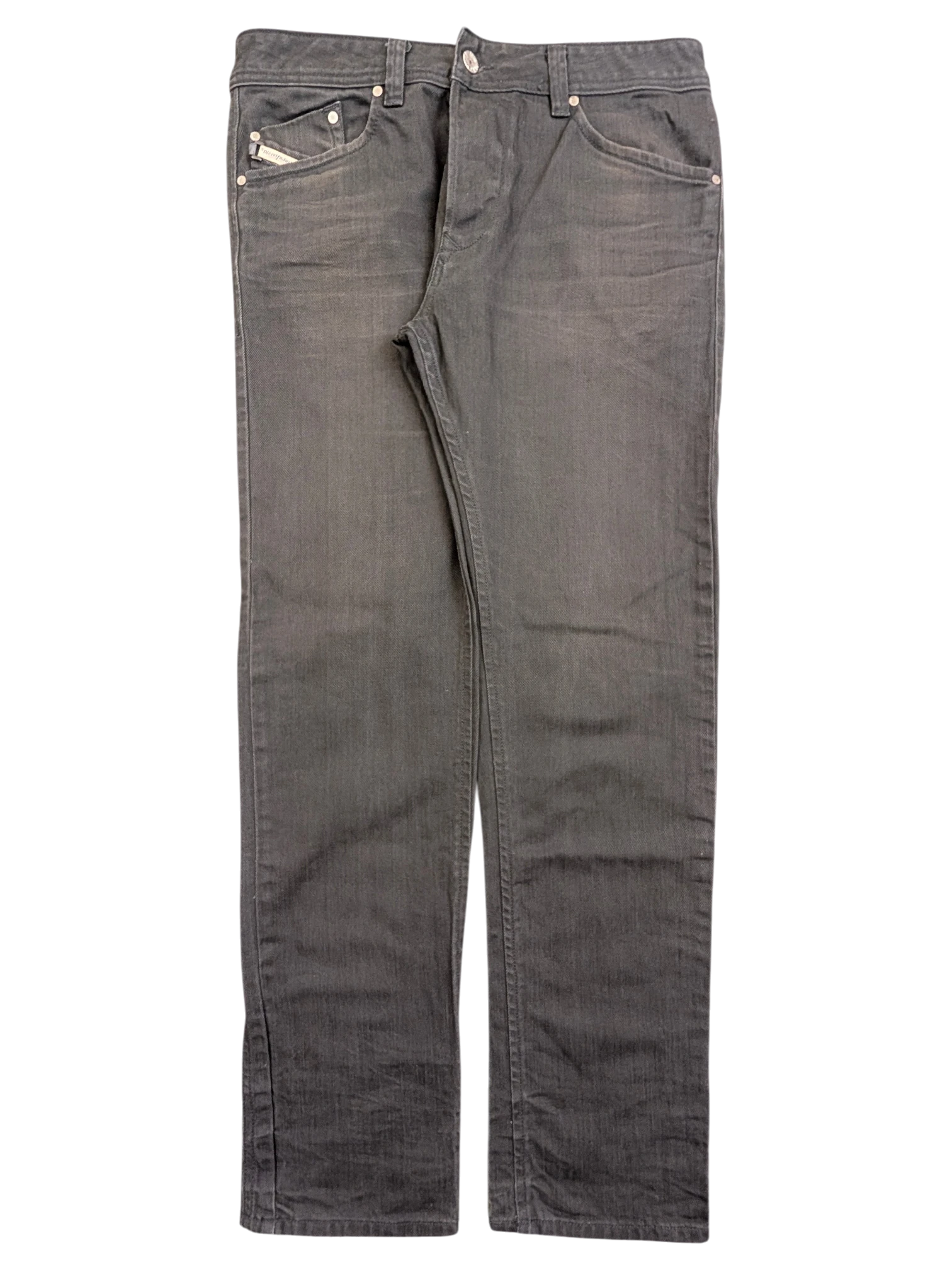 JAKE & IPI Diesel Darron men's grey denim jeans, size W32 L32, with classic five-pocket styling and metal logo detail.