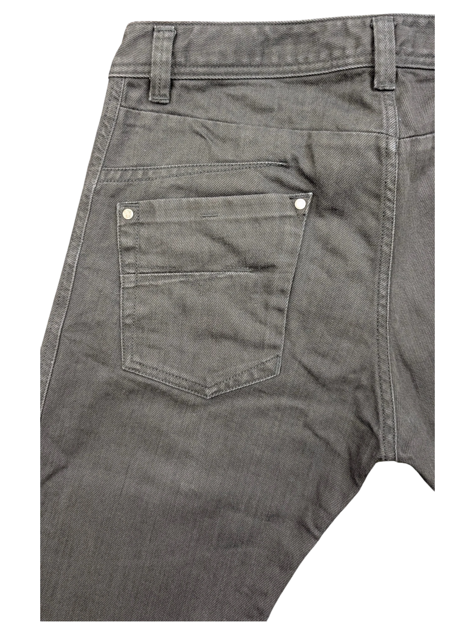 JAKE & IPI Diesel Darron grey denim jeans with two back pockets and silver stud details.