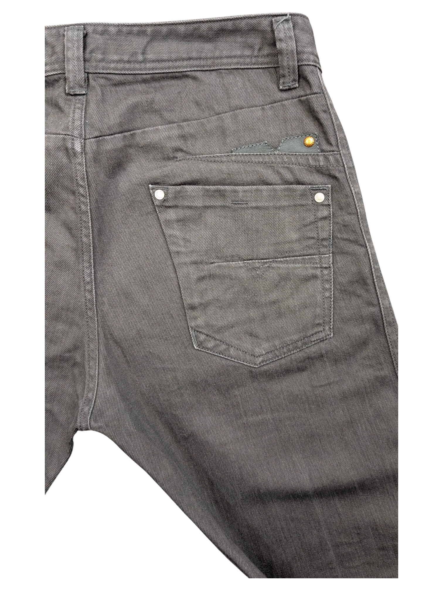 JAKE & IPI Diesel Darron grey wash denim jeans with signature pocket detail and metal rivets. W32 L32.