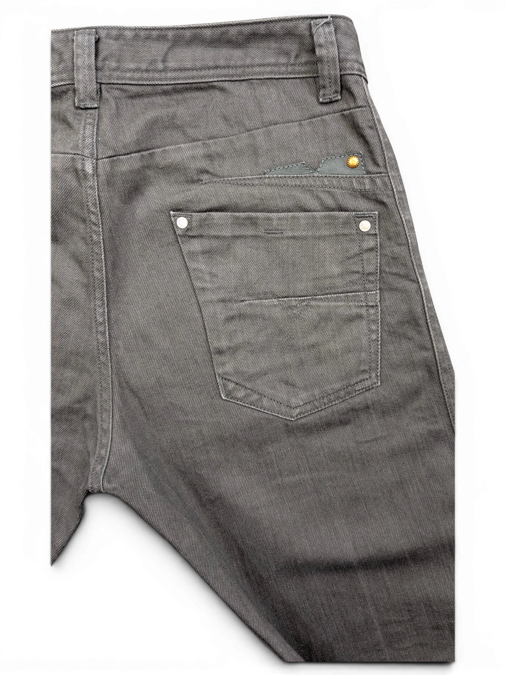JAKE & IPI Diesel Darron grey wash denim jeans with signature pocket detail and metal rivets. W32 L32.