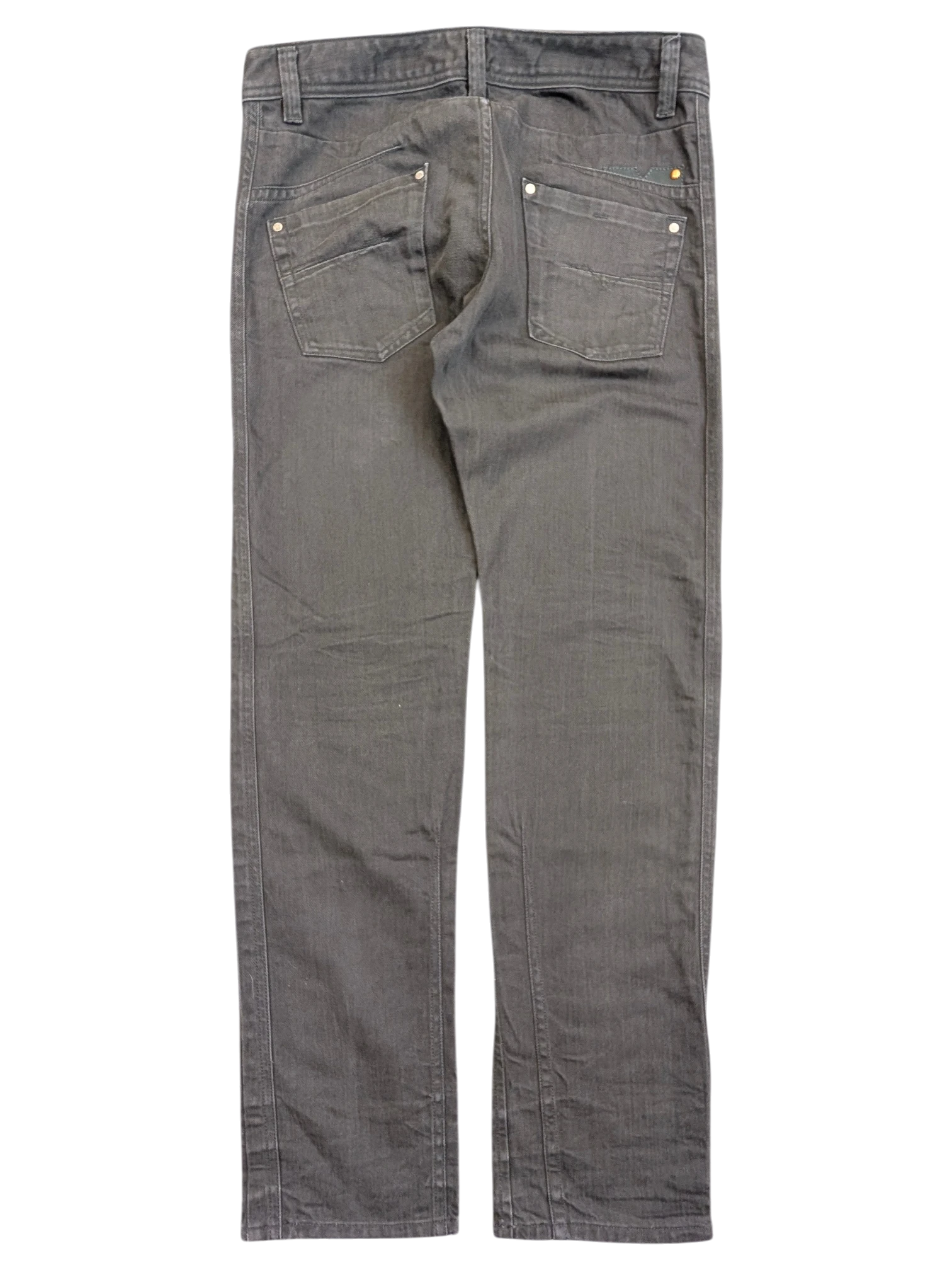 JAKE & IPI Diesel Darron dark grey denim jeans with multiple pockets and silver button details. W32 L32.