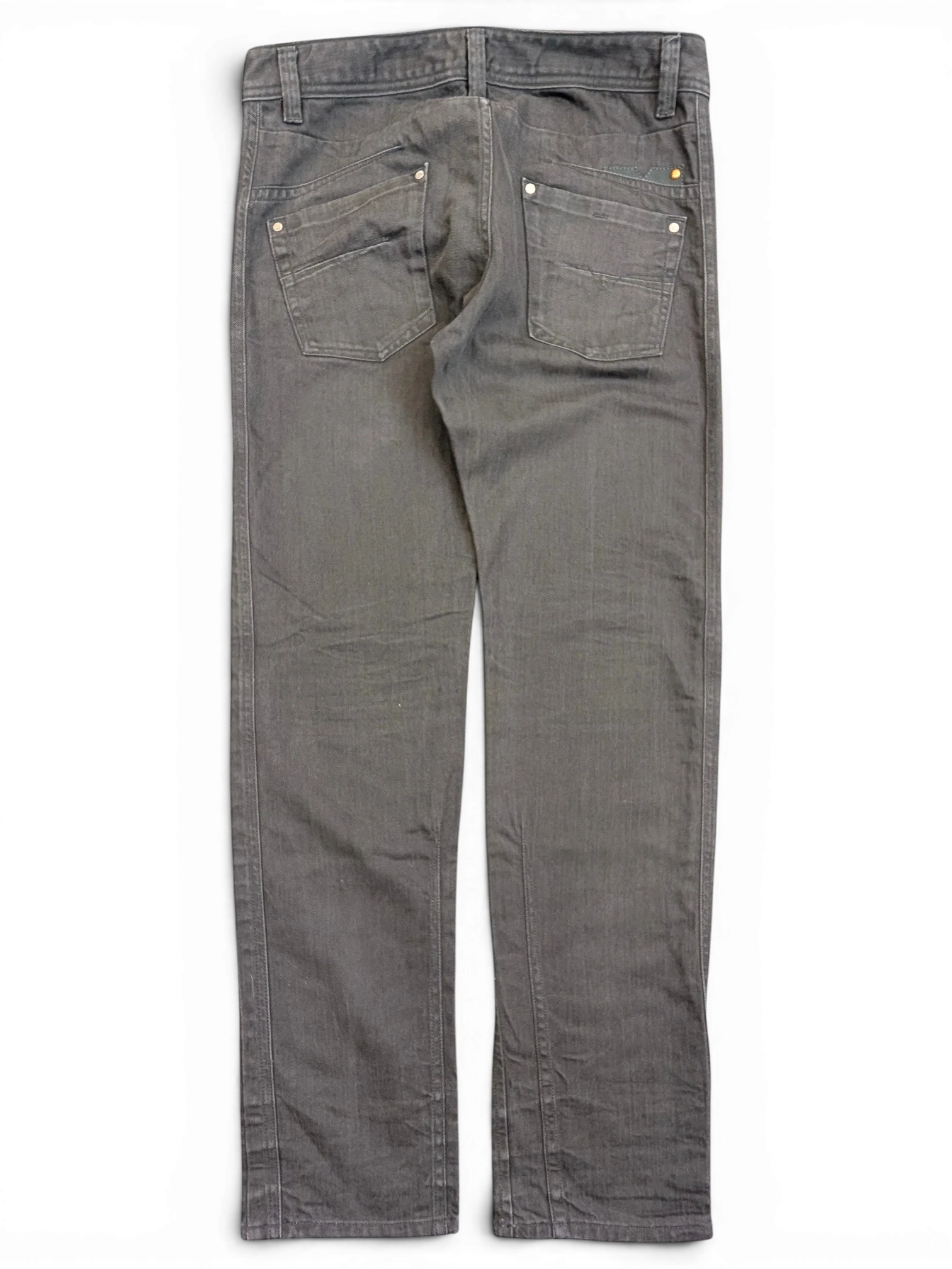 JAKE & IPI Diesel Darron dark grey denim jeans with multiple pockets and silver button details. W32 L32.