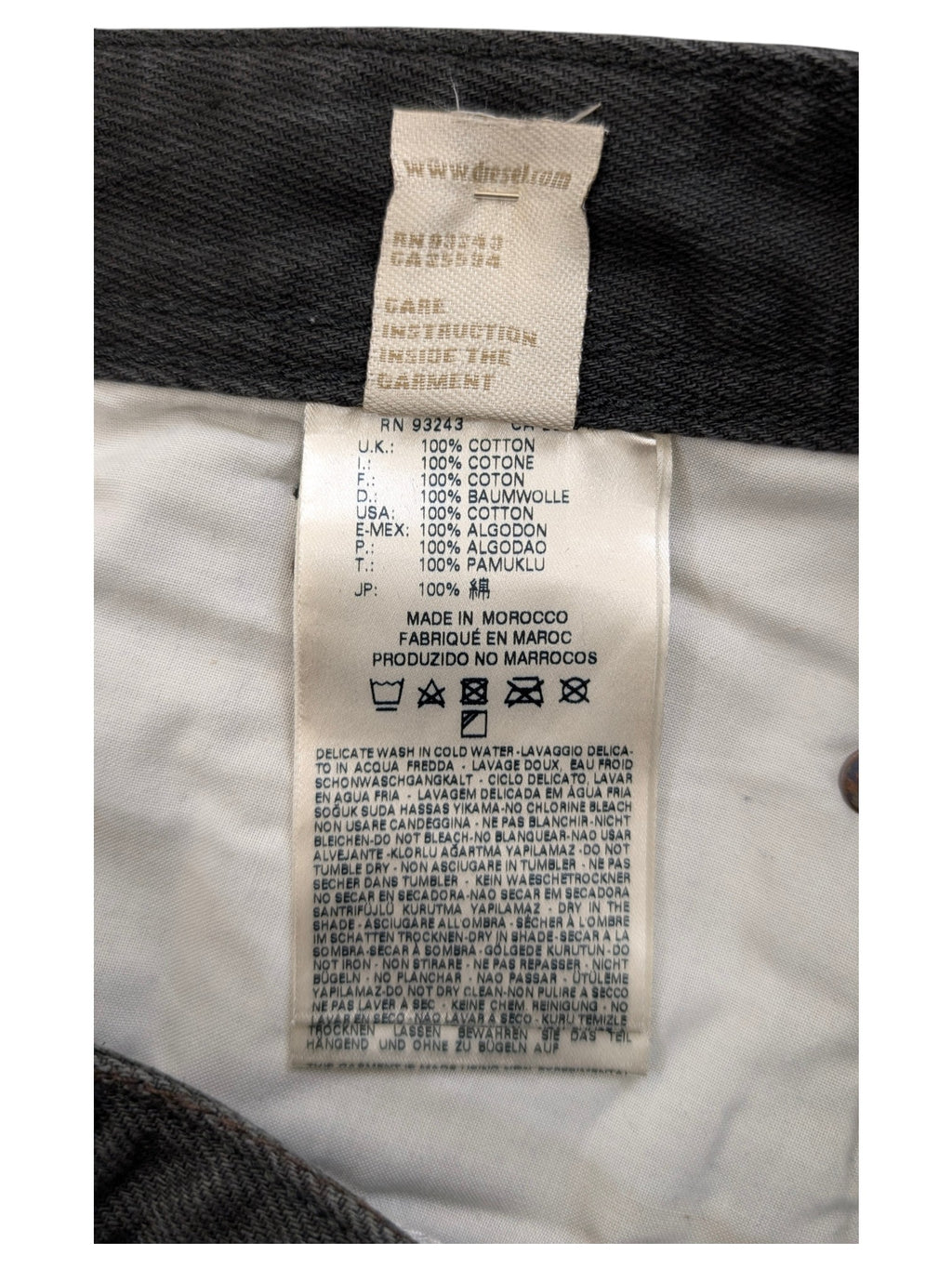 JAKE & IPI Diesel Darron jeans, dark wash, 100% cotton, W32 L32 size, made in Morocco.
