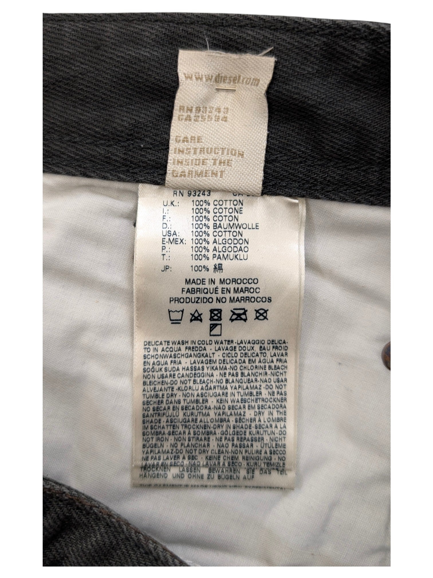 JAKE & IPI Diesel Darron jeans, dark wash, 100% cotton, W32 L32 size, made in Morocco.