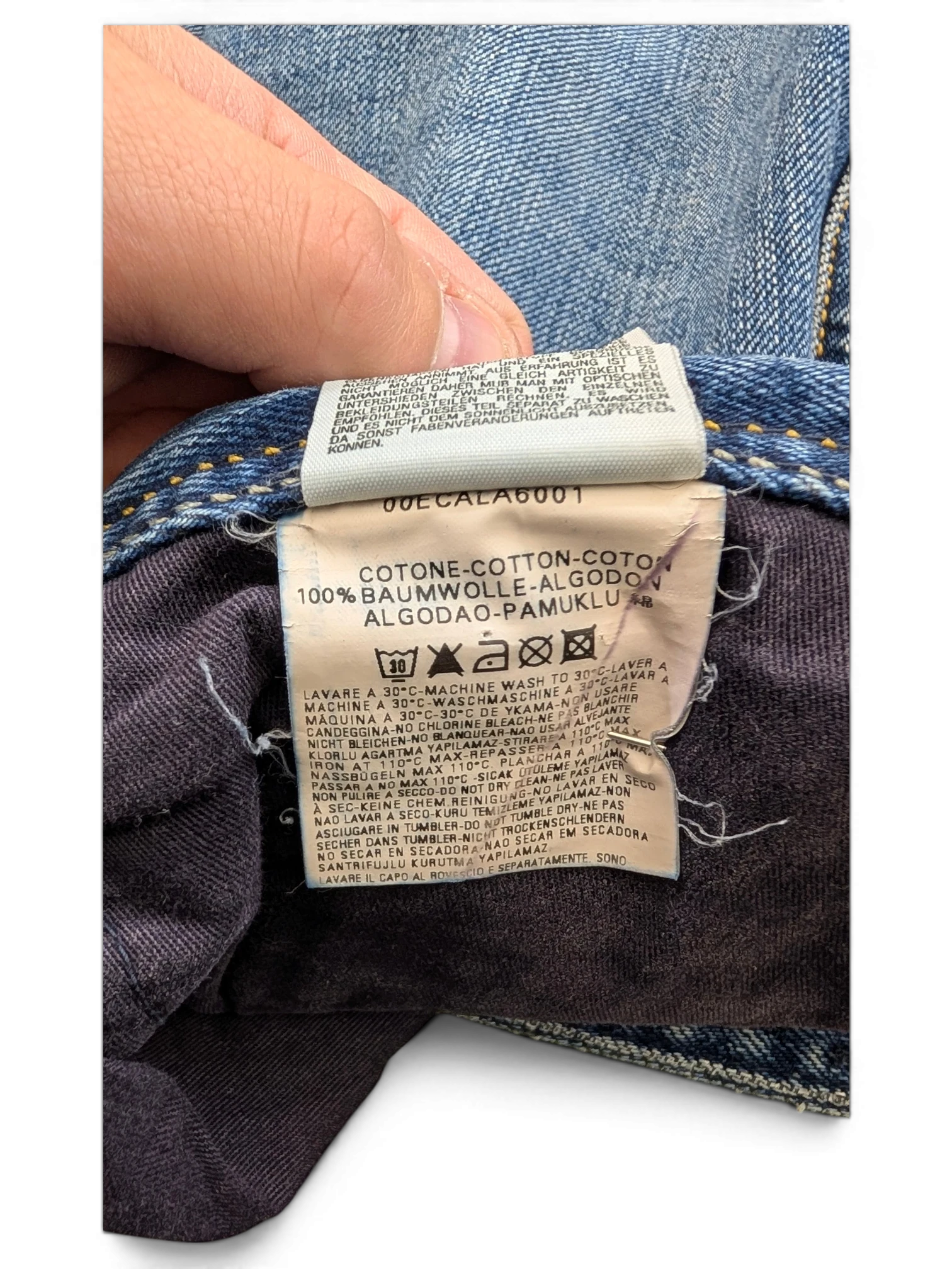 JAKE & IPI Diesel Dughan W29 L32 blue cotton denim jeans with care label detail