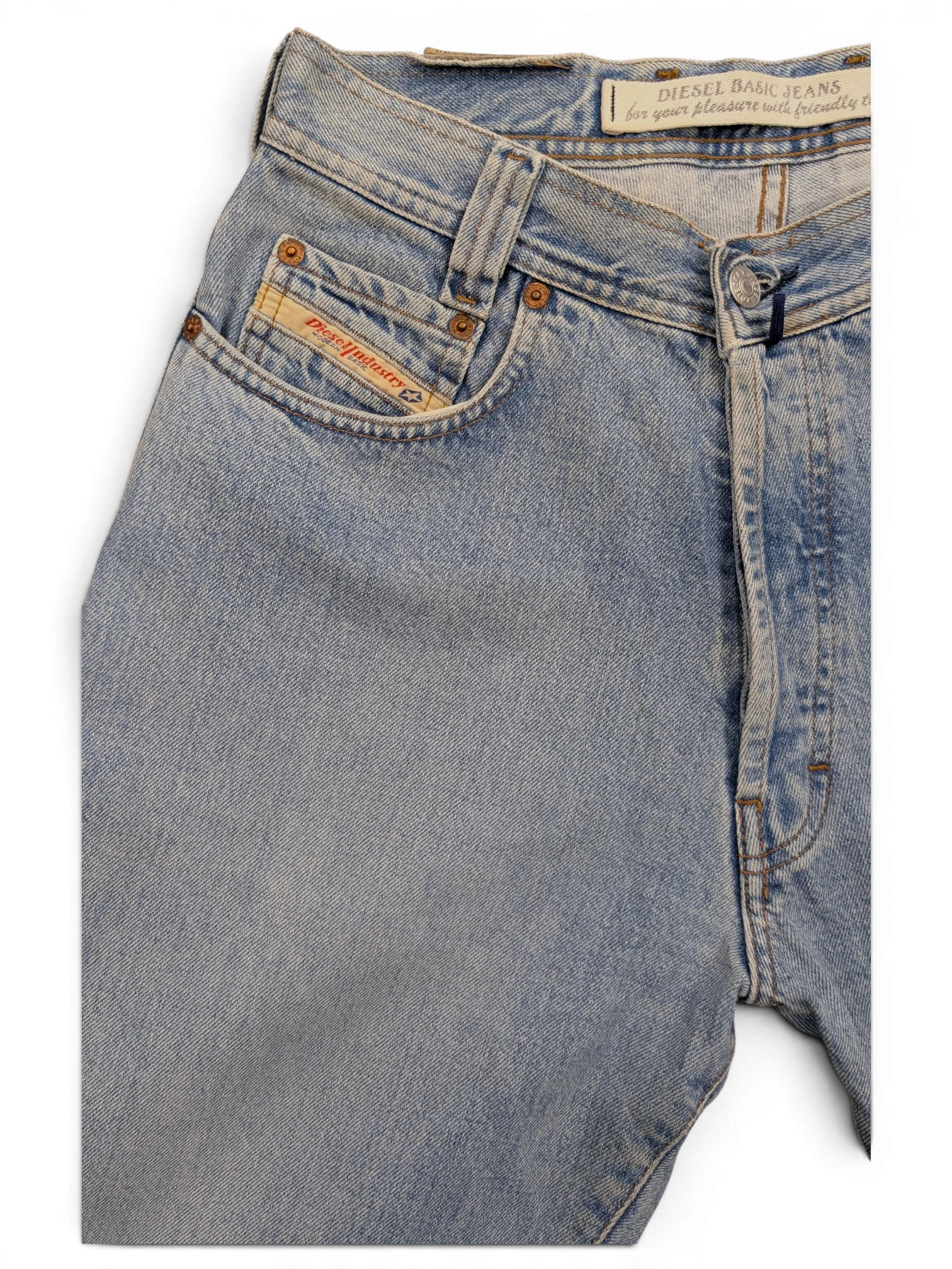 JAKE & IPI Diesel Modern Basic light wash denim jeans W28 L31 with signature pocket tab.