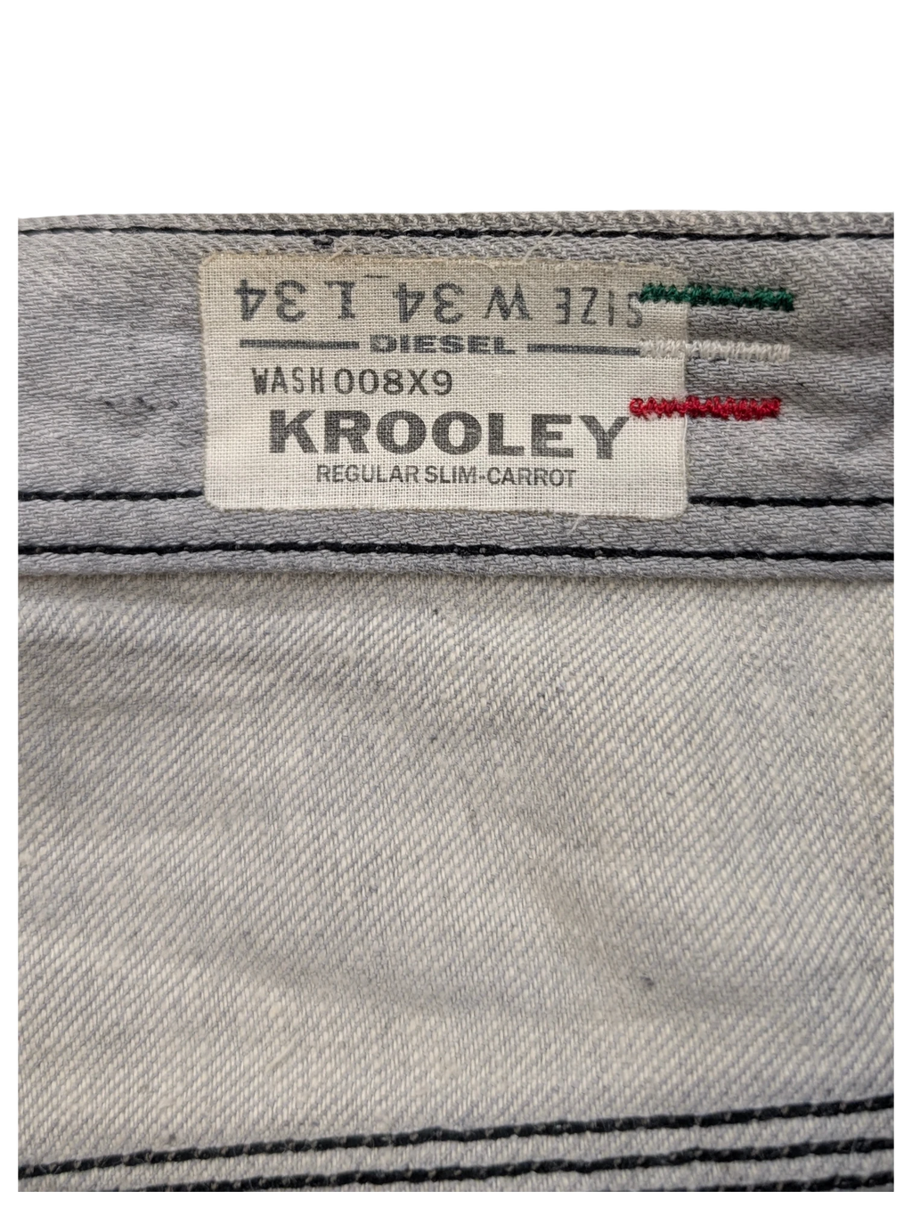 JAKE & IPI Diesel Krooley regular slim-carrot jeans in light wash denim, size W34 L34.