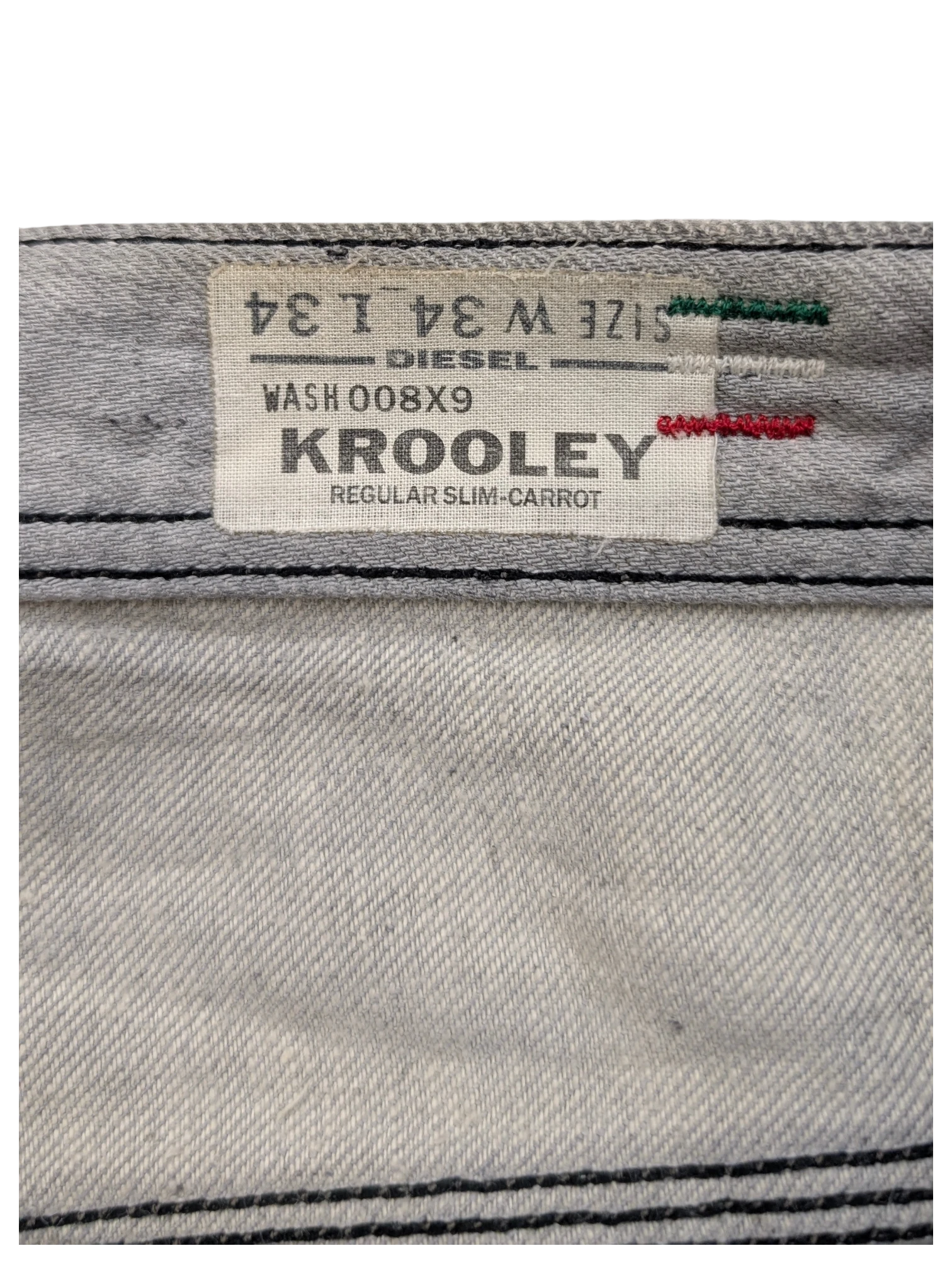 JAKE & IPI Diesel Krooley regular slim-carrot jeans in light wash denim, size W34 L34.