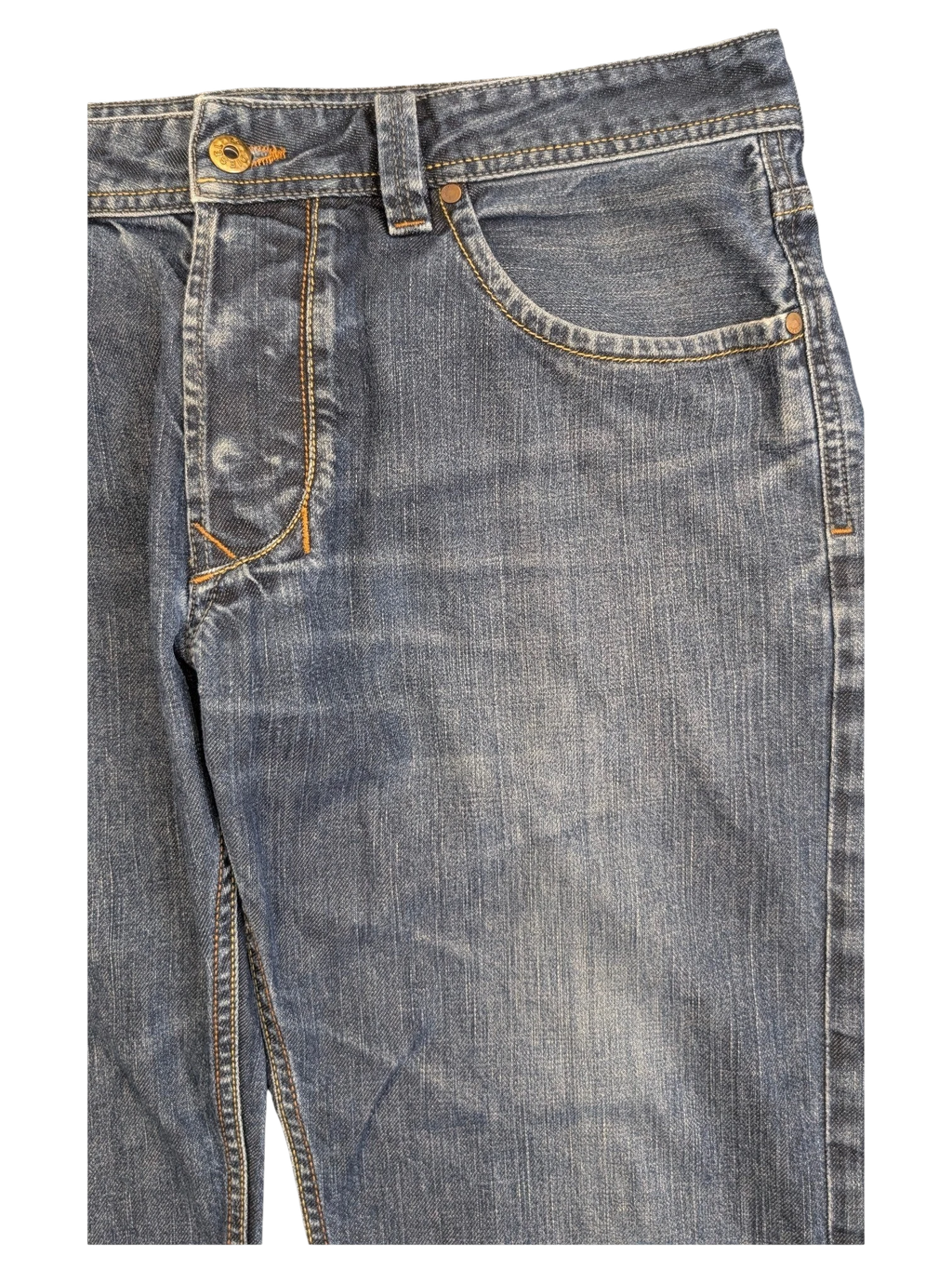 JAKE & IPI Diesel Larkee men's blue denim jeans W34 L30 with button fly and contrast stitching.