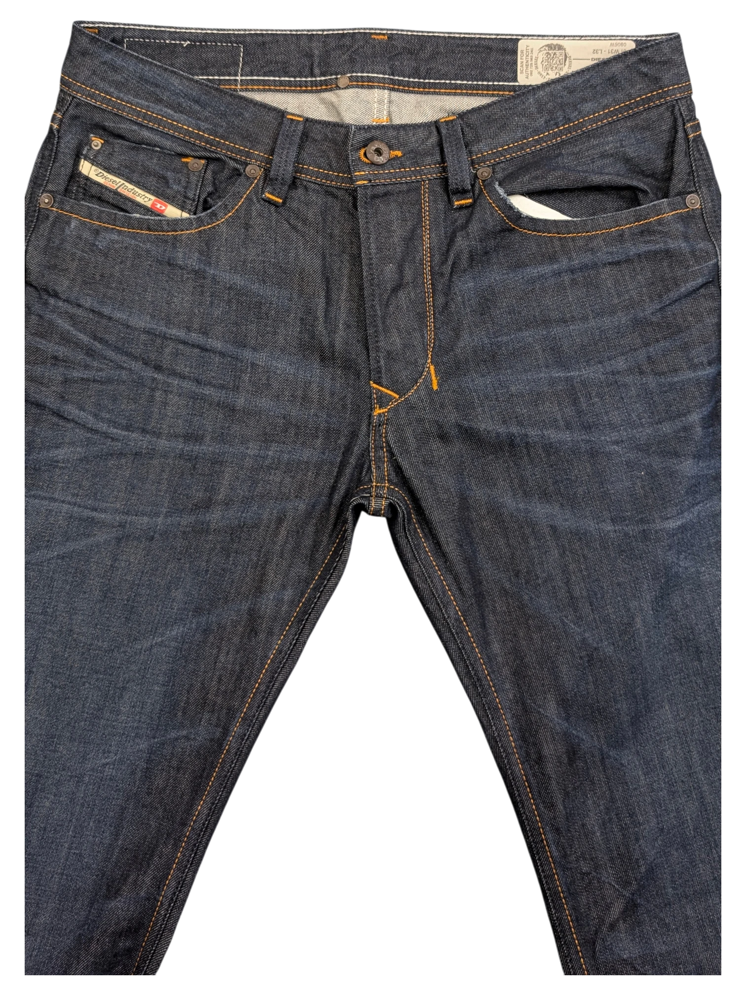 JAKE & IPI Diesel Larkee dark wash denim jeans with orange stitching, W31 L32