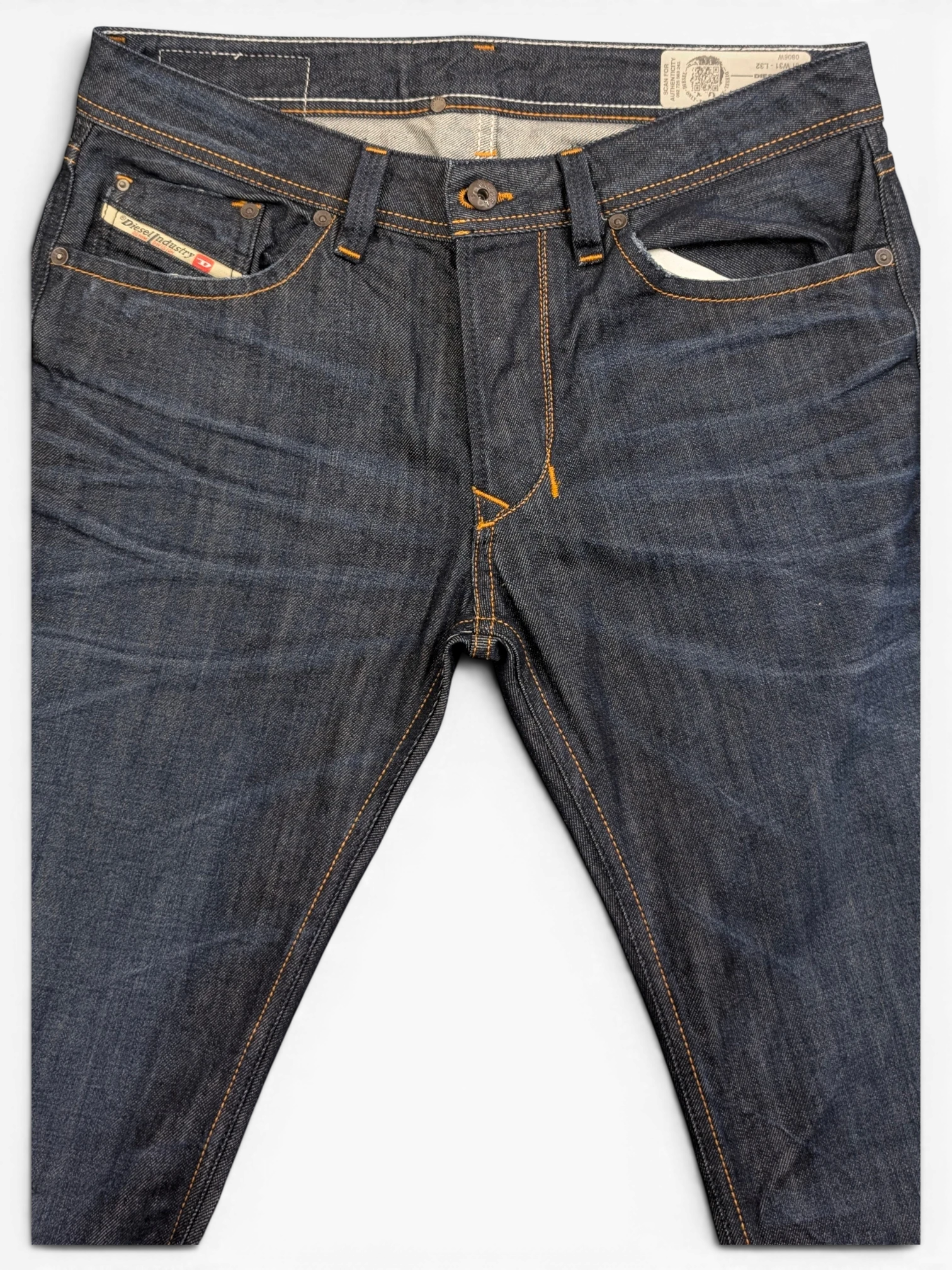 JAKE & IPI Diesel Larkee dark wash denim jeans with orange stitching, W31 L32