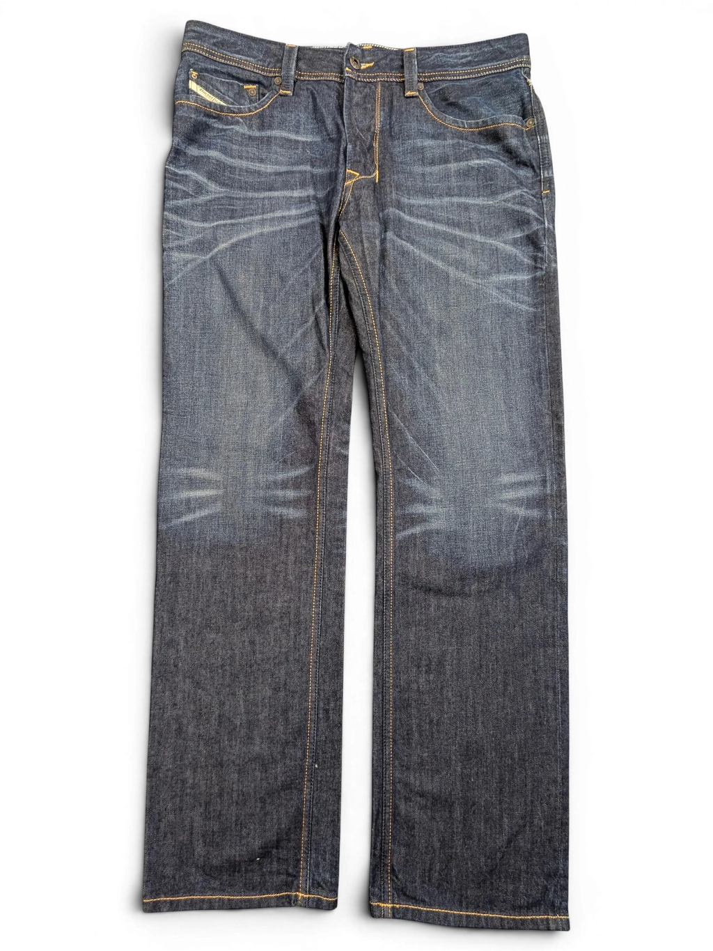 JAKE & IPI Diesel Larkee dark wash denim jeans with whiskering and fading, size W33 L32.