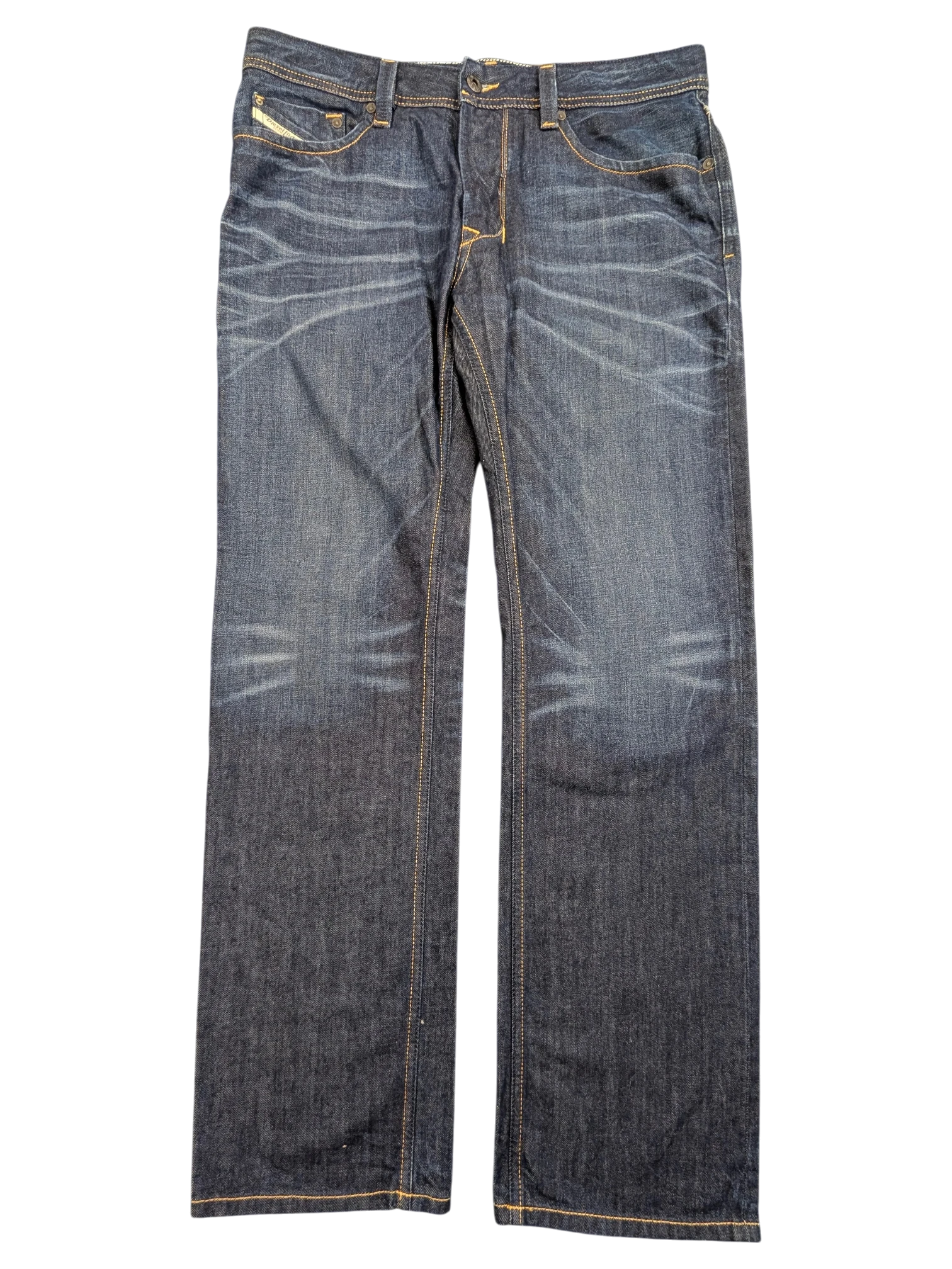 JAKE & IPI Diesel Larkee dark wash denim jeans with whiskering and fading, size W33 L32.