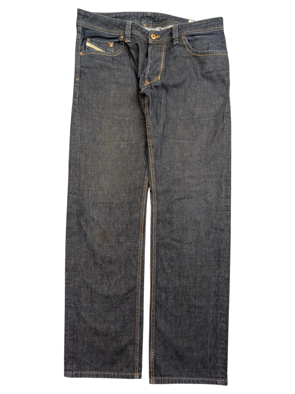 JAKE & IPI Diesel Larkee dark wash denim jeans, size W36 L34, with classic five-pocket styling and a zip fly.