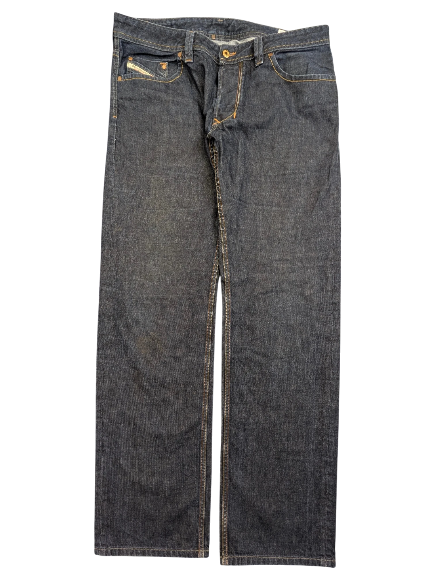 JAKE & IPI Diesel Larkee dark wash denim jeans, size W36 L34, with classic five-pocket styling and a zip fly.