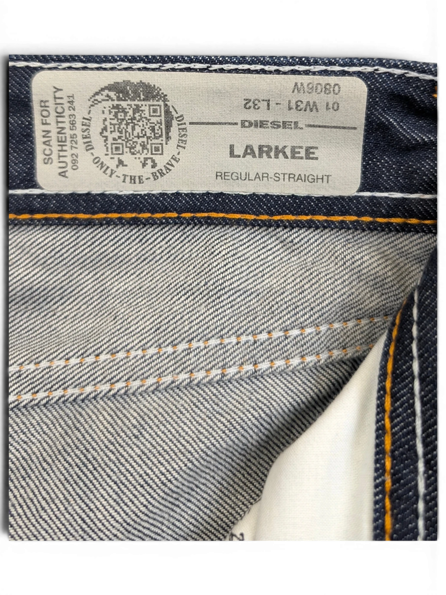 JAKE & IPI Diesel Larkee regular-straight jeans in blue denim, size W31 L32.
